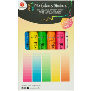 Mixed Colour Markers 6pk - Rainbow