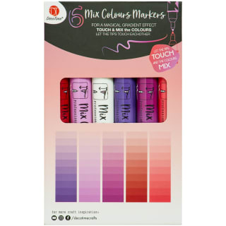 Mixed Colour Markers 6pk - Pinks