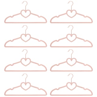 Velvet Heart Shaped Hangers 8pk - Blush