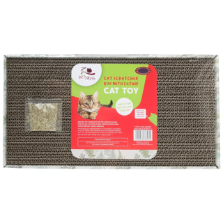 Kittykins Cat Scratcher Box With Cat Nip - Leaves