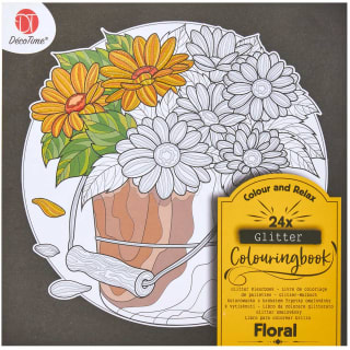 Glitter Colouring Book - Floral