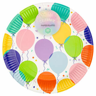 Paper Plates 20pk - Balloons