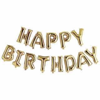Metallic Happy Birthday Balloon Set - Gold