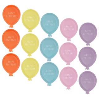 Balloon Shaped Happy Birthday Plates 15pk