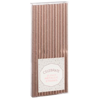 Rose Gold Foil Straws 25pk - Plain