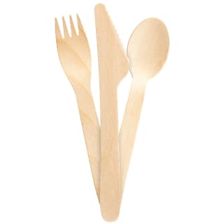 Eco Wooden Party Cutlery Set 60pk