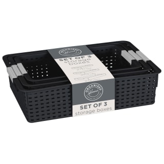Set of Three Storage Baskets - Black