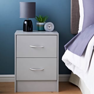 Lokken 2 Drawer Bedside Table - Grey