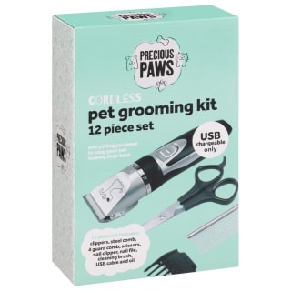 Precious Paws Cordless Pet Grooming Kit 12pc