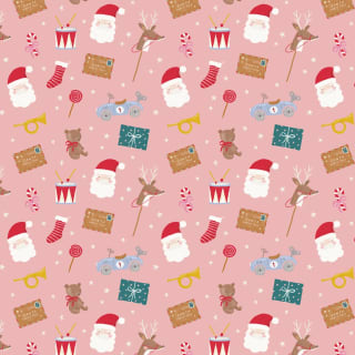 Kids' Christmas Wrapping Paper 8m - Pink
