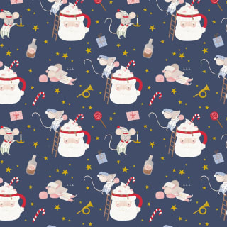 Kids' Christmas Wrapping Paper 8m - Blue