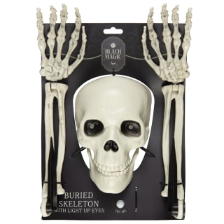 Black Magic Buried Skeleton with Light Up Eyes