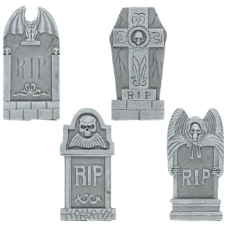 Mini Tombstone Decoration 4pk - Assorted