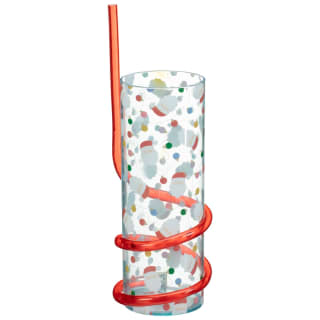 Christmas Swirly Straw Santa Tumbler
