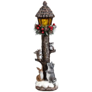 Light Up Woodland Lamp Post - Raccoon