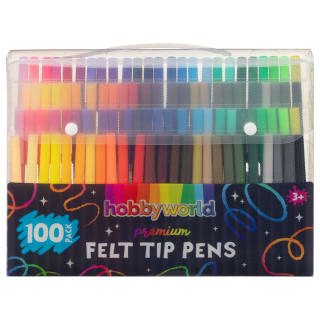 Hobby World Premium Felt Tip Pens 100pk