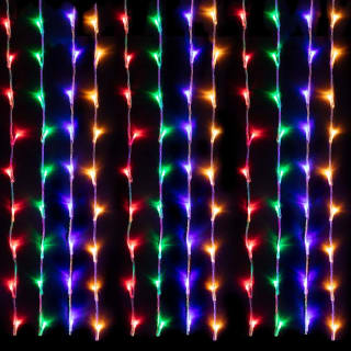 Cascading Waterfall Curtain LED Lights 240pk - Multicolour