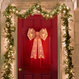 Giant Light Up Door Bow - Rose Gold