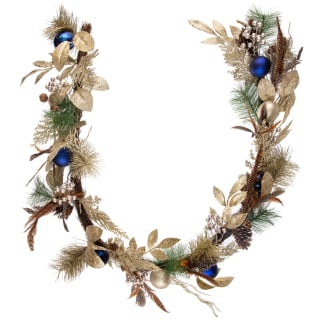 387218-pre-lit-6ft-navy-and-champagne-garland-with-feathers-2