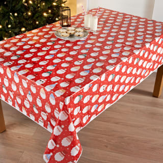 Wipe Clean Christmas Tablecloth - Red Santa