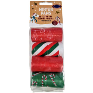 Winter Paws Festive Pine Scented Poo Bags 60pk