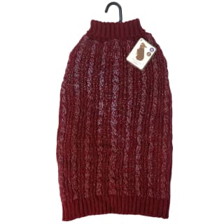 Extra Large Reflective Dog Jumper - Burgundy
