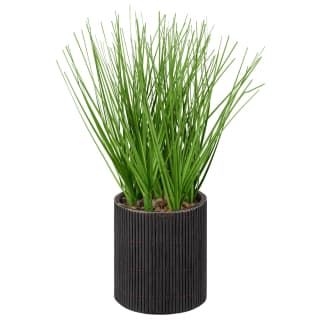 Artificial Grass in Black Rattan Pot