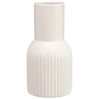Cream Ribbed Vase