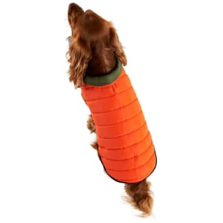 Extra Large Reversible Dog Puffa - Orange & Green