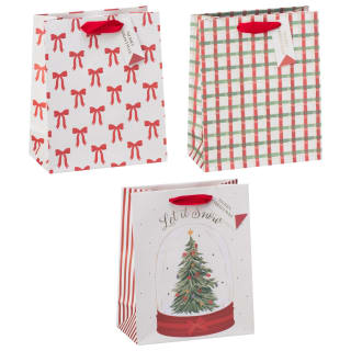 Festive Folklore Medium Gift Bags 3pk