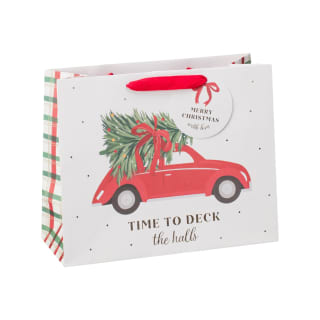 Festive Folklore Shopper Gift Bag - White