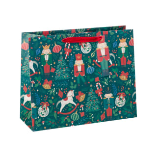 Festive Folklore Shopper Gift Bag - Green