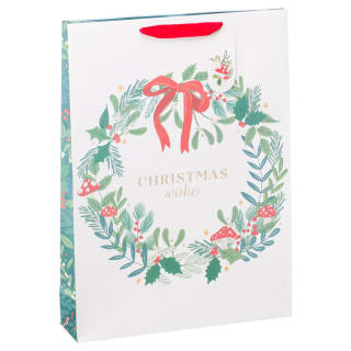 Festive Folklore Extra Large Gift Bag - White