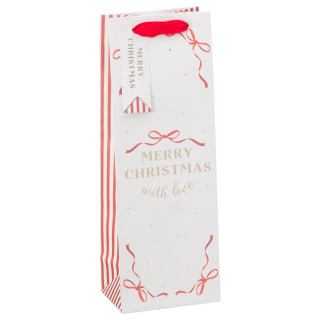 Festive Folklore Christmas Bottle Bag - White