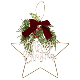 Christmas Gold Glitter Hanging Merry Christmas Star