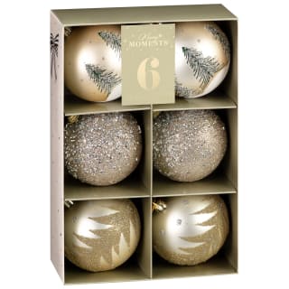 Merry Moments Luxury Baubles 6pk - Tree