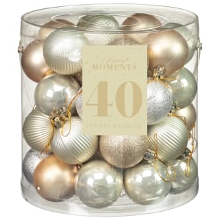 Merry Moments Luxury Baubles 40pk - Champagne