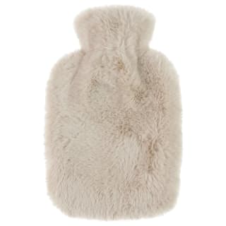 Hot Water Bottle with Zipper - Cream