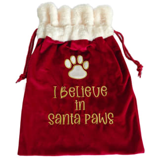 Winter Paws Pet Christmas Present Sack - Red