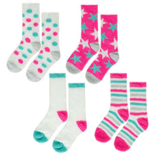 Ladies Cosy Socks 4pk - Bright