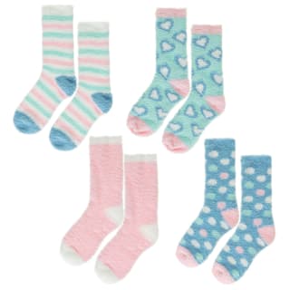 Ladies Cosy Socks 4pk - Pastel