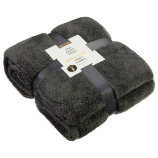 The Cosy Shop Thermal Teddy Throw XXL - Charcoal