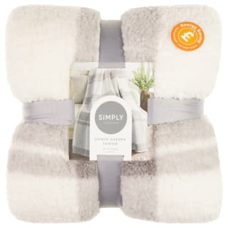Simply Everyday Check Sherpa Throw - Grey