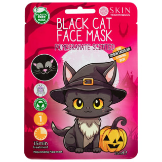 Black Cat Face Mask - Pomegranate