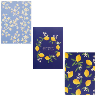 Mini Fashion Notebooks 3pk - Lemons