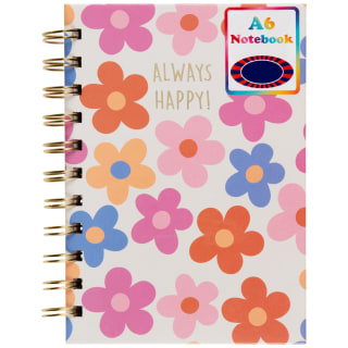 A6 Hard Back Notebook - Flowers