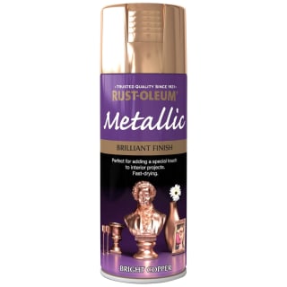Rust-Oleum Brilliant Finish Metallic Spray Paint 400ml - Bright Copper