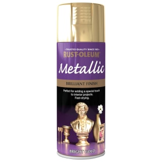 Rust-Oleum Brilliant Finish Metallic Spray Paint 400ml - Bright Gold