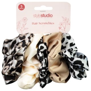 Style Studio Hair Scrunchies 5pk - Leopard