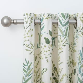 Matt Satin Silver Orb Curtain Pole 120 - 220cm